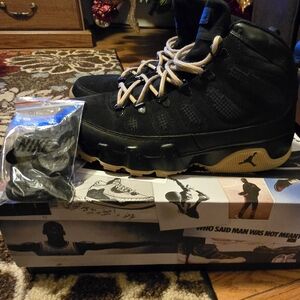 New in Box 2021 Jordan 9 NRG Retro Boot "Black Gum" w/ Extra Nike Laces 10.5
